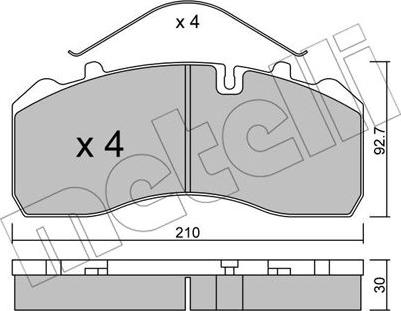 Metelli 22-0584-0 - Kit pastiglie freno, Freno a disco autozon.pro