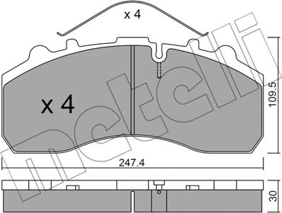 Metelli 22-0585-0 - Kit pastiglie freno, Freno a disco autozon.pro