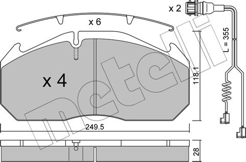 Metelli 22-0586-4K - Kit pastiglie freno, Freno a disco autozon.pro