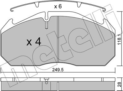 Metelli 22-0586-0 - Kit pastiglie freno, Freno a disco autozon.pro