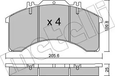 Metelli 22-0580-0 - Kit pastiglie freno, Freno a disco autozon.pro