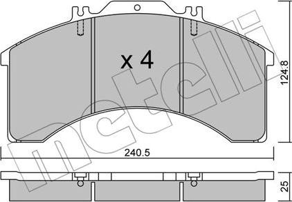 Metelli 22-0581-0 - Kit pastiglie freno, Freno a disco autozon.pro