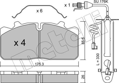 Metelli 22-0582-2K - Kit pastiglie freno, Freno a disco autozon.pro