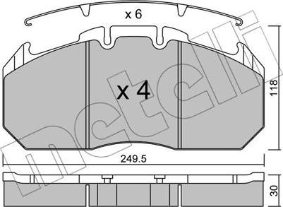 Metelli 22-0587-0 - Kit pastiglie freno, Freno a disco autozon.pro