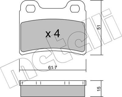 Metelli 22-0535-0 - Kit pastiglie freno, Freno a disco autozon.pro