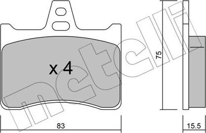 Metelli 22-0531-0 - Kit pastiglie freno, Freno a disco autozon.pro