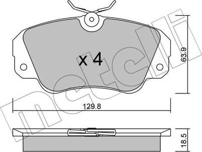 Metelli 22-0538-0 - Kit pastiglie freno, Freno a disco autozon.pro