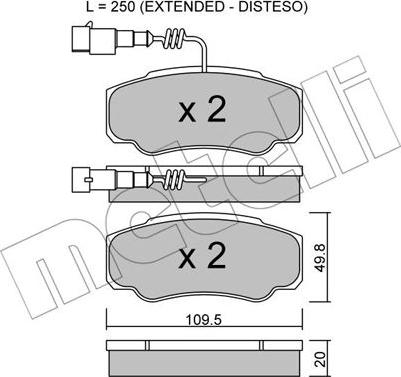 Metelli 22-0532-1 - Kit pastiglie freno, Freno a disco autozon.pro