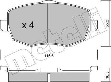 Metelli 22-0528-0 - Kit pastiglie freno, Freno a disco autozon.pro