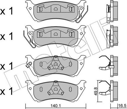 Metelli 22-0570-0 - Kit pastiglie freno, Freno a disco autozon.pro