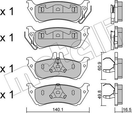 Metelli 22-0570-1 - Kit pastiglie freno, Freno a disco autozon.pro