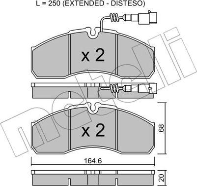 Metelli 22-0578-7 - Kit pastiglie freno, Freno a disco autozon.pro