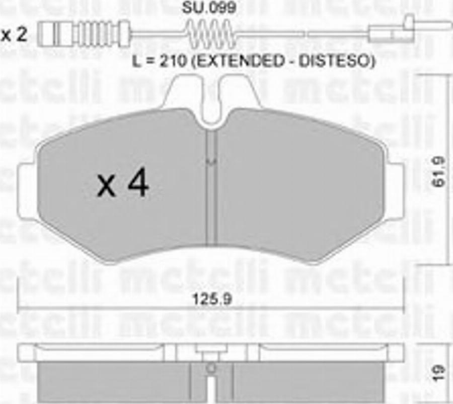 Metelli 22-0572-0K - Kit pastiglie freno, Freno a disco autozon.pro