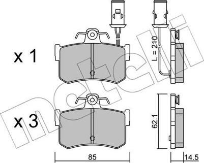 Metelli 22-0691-0 - Kit pastiglie freno, Freno a disco autozon.pro