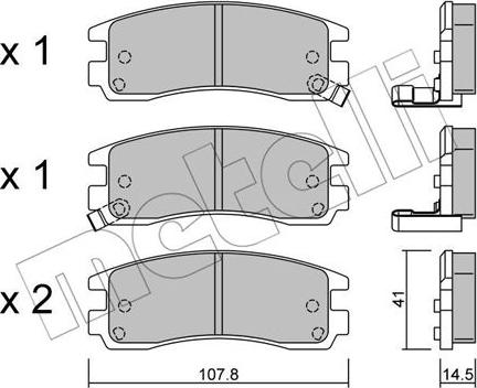 Metelli 22-0697-0 - Kit pastiglie freno, Freno a disco autozon.pro