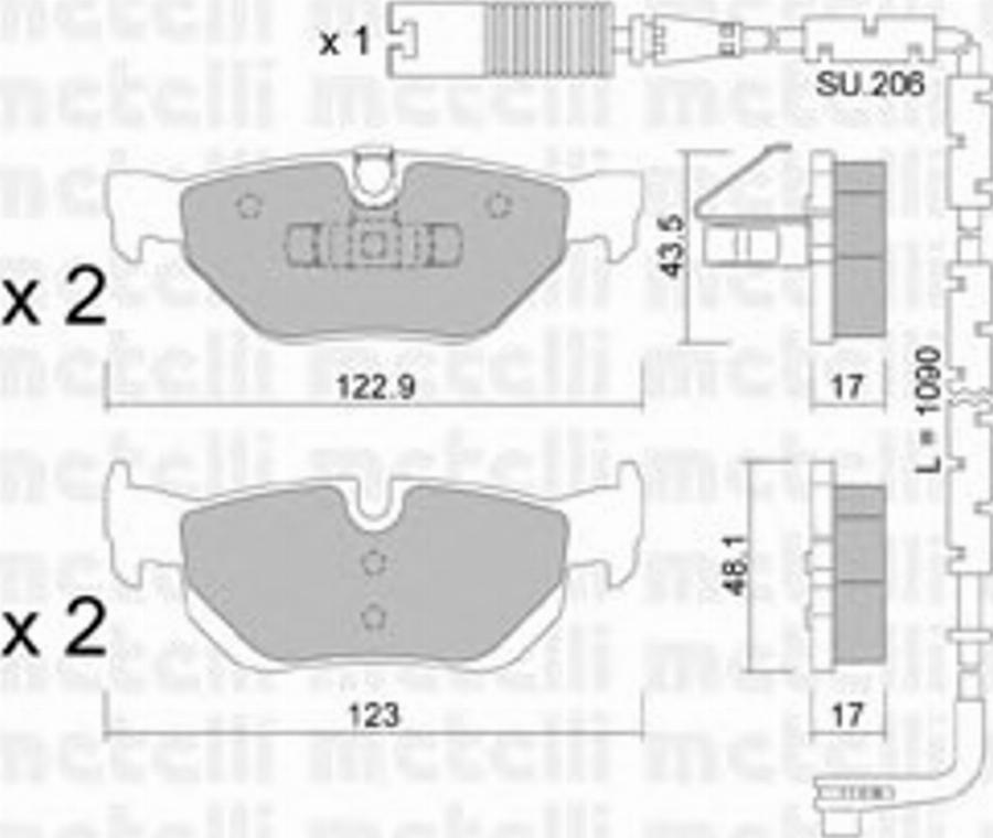 Metelli 22-0642-0K - Kit pastiglie freno, Freno a disco autozon.pro