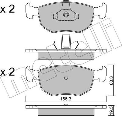 Metelli 22-0656-0 - Kit pastiglie freno, Freno a disco autozon.pro