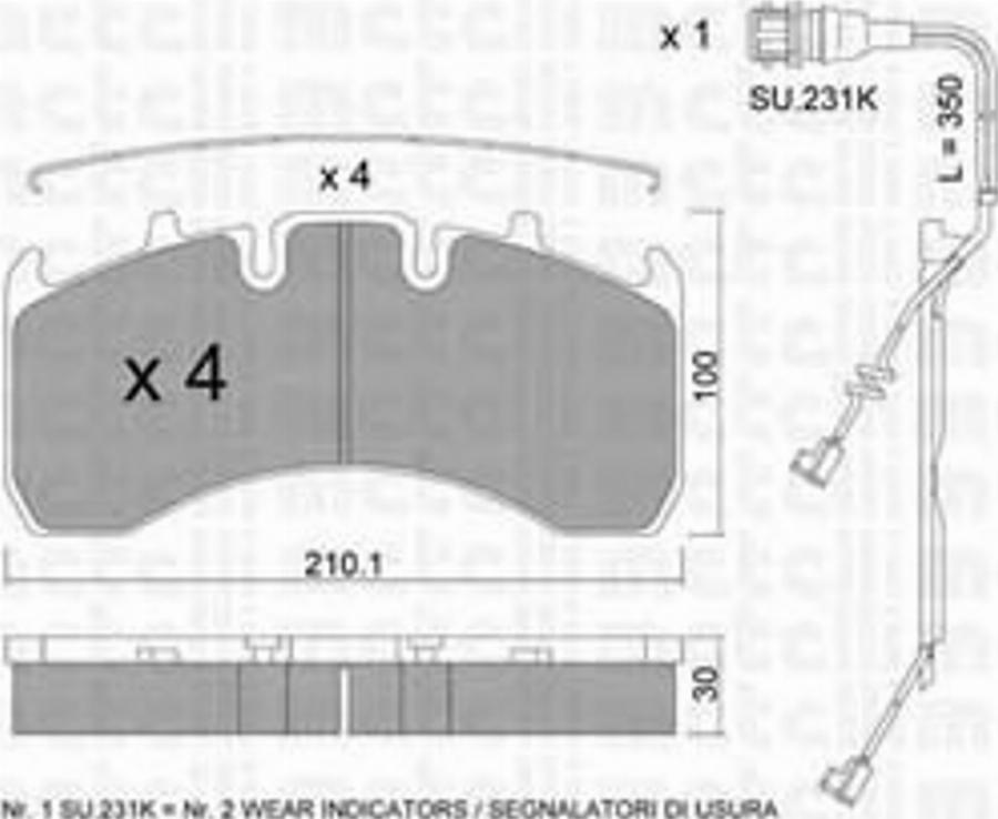 Metelli 2206501K - Kit pastiglie freno, Freno a disco autozon.pro