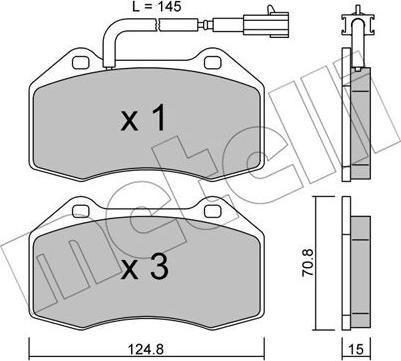 Metelli 22-0651-1 - Kit pastiglie freno, Freno a disco autozon.pro