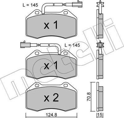 Metelli 22-0651-2 - Kit pastiglie freno, Freno a disco autozon.pro