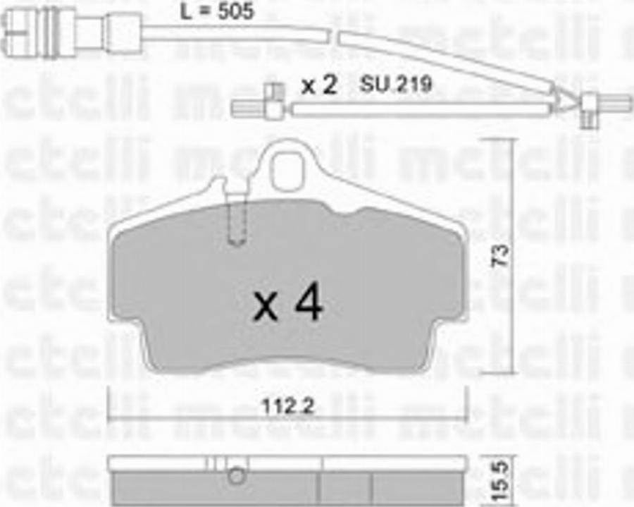 Metelli 22-0658-0K - Kit pastiglie freno, Freno a disco autozon.pro