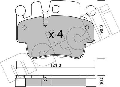 Metelli 22-0657-0 - Kit pastiglie freno, Freno a disco autozon.pro