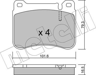 Metelli 22-0668-0 - Kit pastiglie freno, Freno a disco autozon.pro