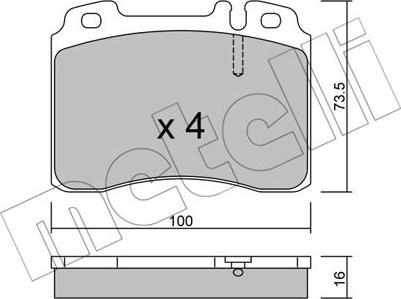 Metelli 22-0667-1 - Kit pastiglie freno, Freno a disco autozon.pro