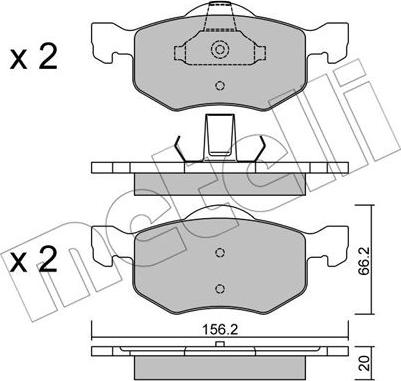 Metelli 22-0609-0 - Kit pastiglie freno, Freno a disco autozon.pro