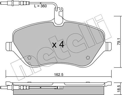 Metelli 22-0601-0 - Kit pastiglie freno, Freno a disco autozon.pro