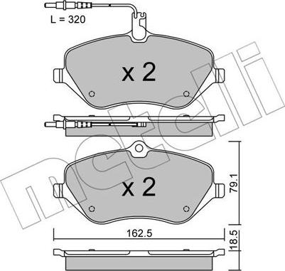 Metelli 22-0601-1 - Kit pastiglie freno, Freno a disco autozon.pro