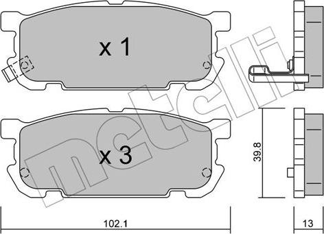 Metelli 22-0608-0 - Kit pastiglie freno, Freno a disco autozon.pro