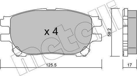 Metelli 22-0615-0 - Kit pastiglie freno, Freno a disco autozon.pro