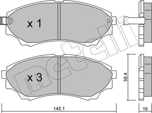 Metelli 22-0610-0 - Kit pastiglie freno, Freno a disco autozon.pro