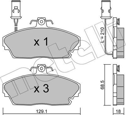 Metelli 22-0689-0 - Kit pastiglie freno, Freno a disco autozon.pro