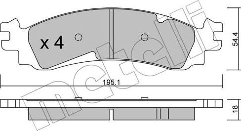 Metelli 22-0686-0 - Kit pastiglie freno, Freno a disco autozon.pro