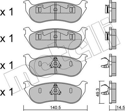 Metelli 22-0687-0 - Kit pastiglie freno, Freno a disco autozon.pro