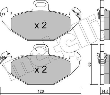 Metelli 22-0634-0 - Kit pastiglie freno, Freno a disco autozon.pro