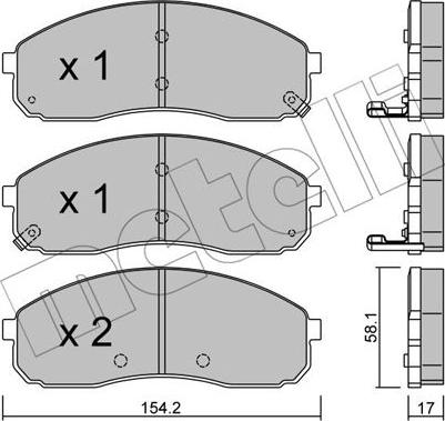 Metelli 22-0631-0 - Kit pastiglie freno, Freno a disco autozon.pro