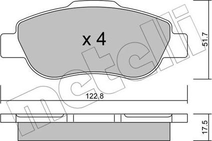 Metelli 22-0638-0 - Kit pastiglie freno, Freno a disco autozon.pro