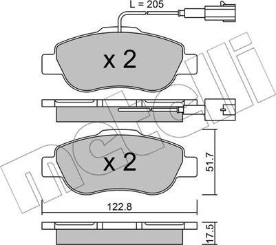 Metelli 22-0638-2 - Kit pastiglie freno, Freno a disco autozon.pro