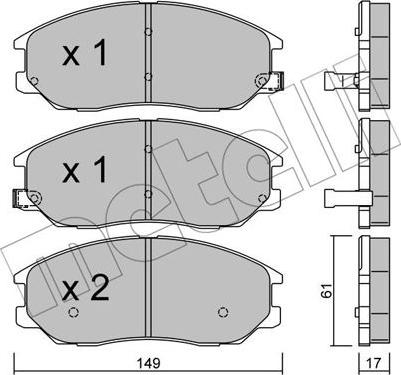 Metelli 22-0633-0 - Kit pastiglie freno, Freno a disco autozon.pro