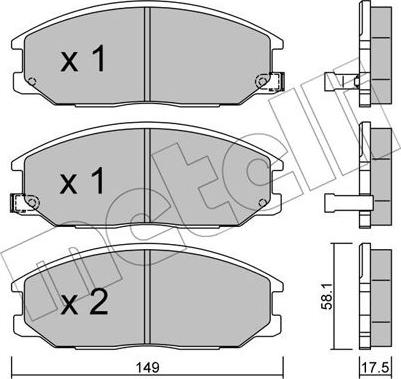 Metelli 22-0632-0 - Kit pastiglie freno, Freno a disco autozon.pro