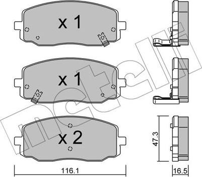 Metelli 22-0629-0 - Kit pastiglie freno, Freno a disco autozon.pro