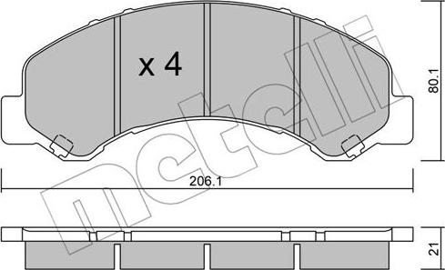 Metelli 22-0621-0 - Kit pastiglie freno, Freno a disco autozon.pro