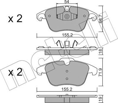 Metelli 22-0675-7 - Kit pastiglie freno, Freno a disco autozon.pro