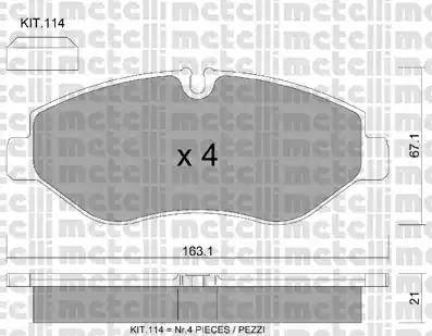 Metelli 22-0671-2 - Kit pastiglie freno, Freno a disco autozon.pro