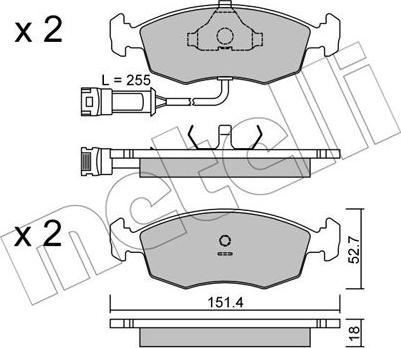 Metelli 22-0094-0 - Kit pastiglie freno, Freno a disco autozon.pro