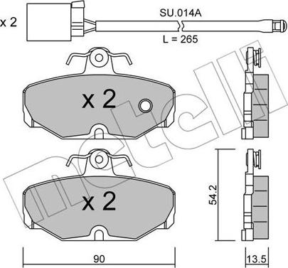 Metelli 22-0095-1K - Kit pastiglie freno, Freno a disco autozon.pro