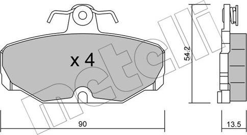 Metelli 22-0095-2 - Kit pastiglie freno, Freno a disco autozon.pro